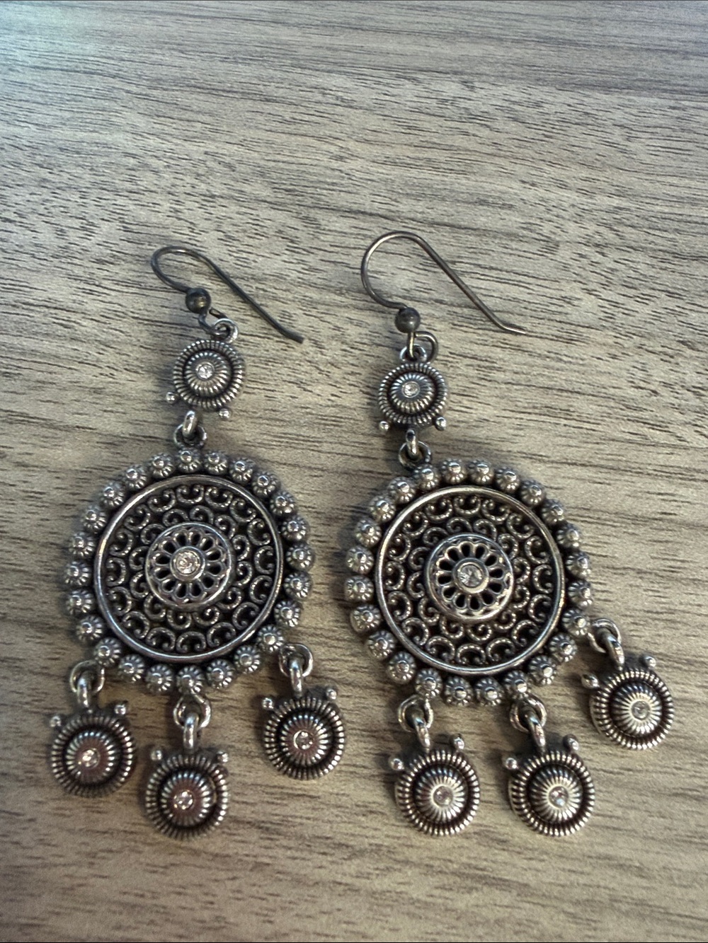 Brighton Antique Silver Filigree Dangle Earrings